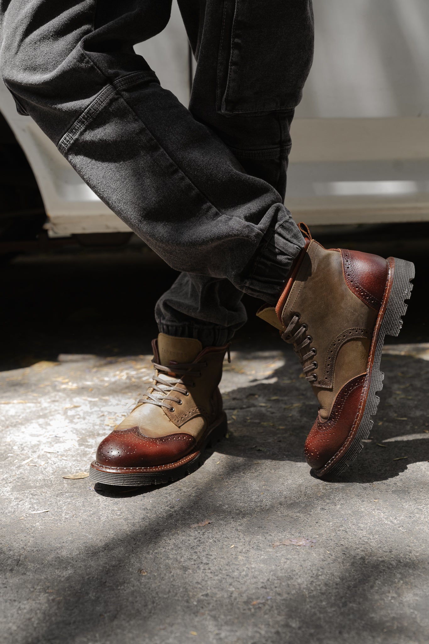 Botín Wingtip Jack Shelbie Piel Olivo