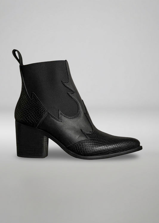 Botín Western Irina Piel Negro