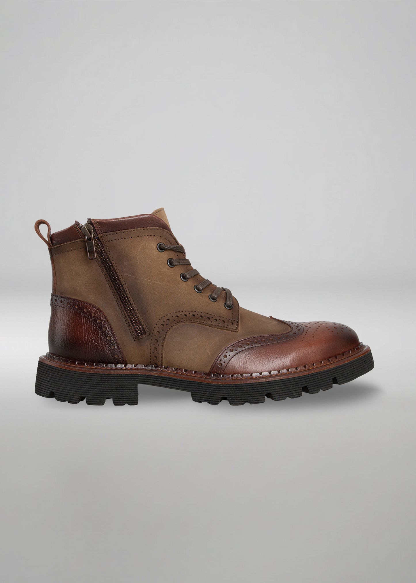 Botín Wingtip Jack Shelbie Piel Olivo