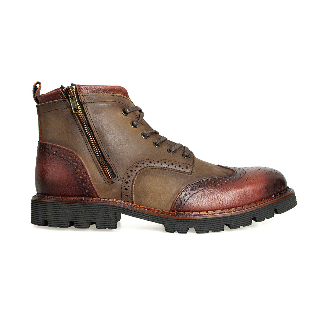 Botín Wingtip Jack Shelbie Piel Olivo